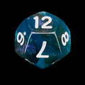 TDSO Light Reactive Black & Blue with White D12 Dice