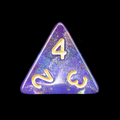 TDSO Light Reactive Blue & Green with Gold D4 Dice