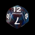 TDSO Light Reactive Blue & Red with White D12 Dice