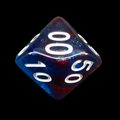TDSO Light Reactive Blue & Red with White Percentile Dice
