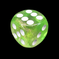 TDSO Light Reactive Green & Pink with White 16mm D6 Spot Dice