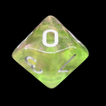 TDSO Light Reactive Green & Pink with White D10 Dice