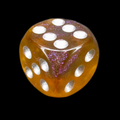 TDSO Light Reactive Grey & Orange with Silver 16mm D6 Spot Dice