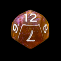 TDSO Light Reactive Grey & Orange with Silver D12 Dice