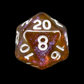 TDSO Light Reactive Grey & Orange with Silver D20 Dice