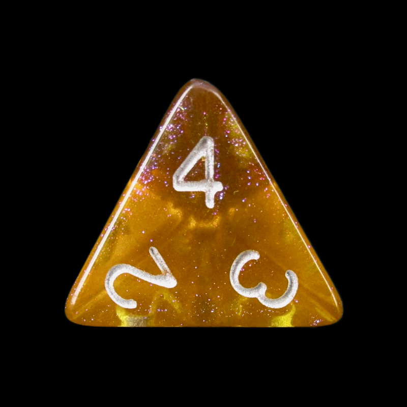 TDSO Light Reactive Grey & Orange with Silver D4 Dice