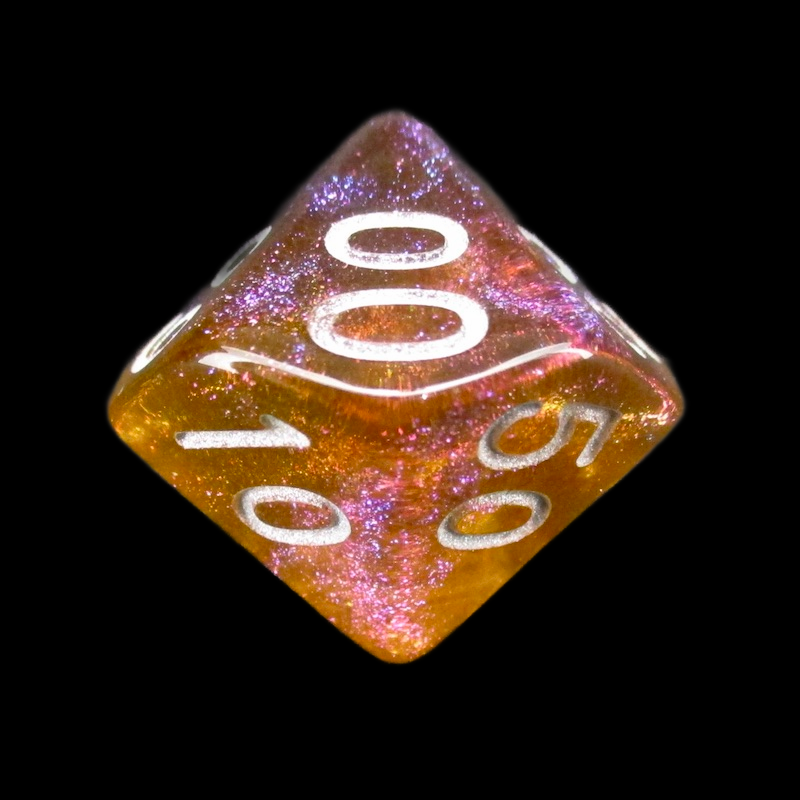 TDSO Light Reactive Grey & Orange with Silver Percentile Dice