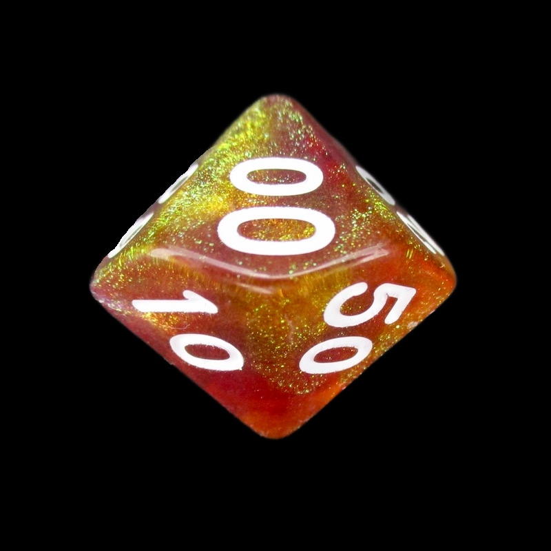 TDSO Light Reactive Orange & Purple with White Percentile Dice