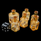 TDSO Liquid Core Bee With Silver Potion Bottle 7 Dice Polyset