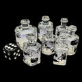 TDSO Liquid Core Black Cat With Silver Potion Bottle 7 Dice Polyset