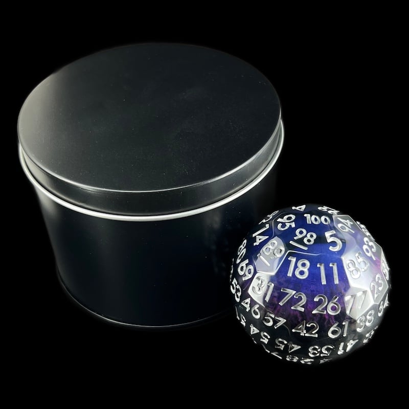TDSO Liquid Core 'Dark Eyeball' MASSIVE 52mm D100 Dice