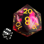 TDSO Liquid Core Red Dragon Moving Eyes HUGE 55mm D20 Dice