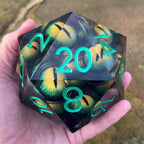 TDSO Liquid Core Shoggoth 'Big Green Eyes' MASSIVE 85mm D20 Dice