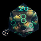 TDSO Liquid Core Shoggoth 'Big Green Eyes' MASSIVE 85mm D20 Dice
