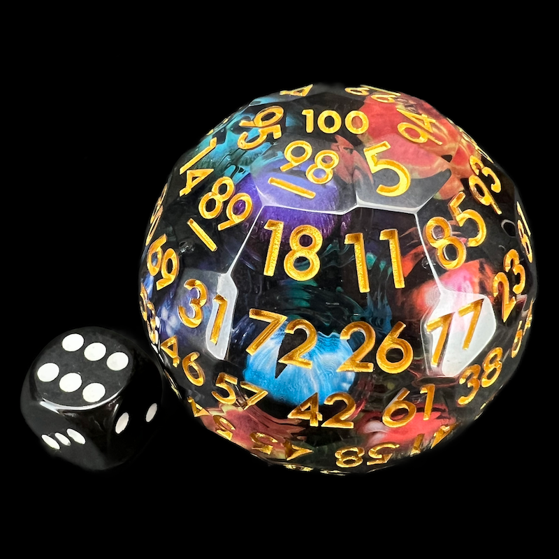 TDSO Liquid Core Shoggoth 'Mass of Moving Eyes' MASSIVE 52mm D100 Dice