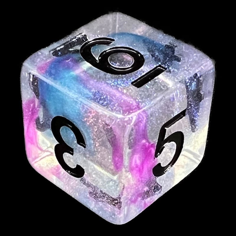 TDSO Luminous Ceremonial Chrome D6 Dice