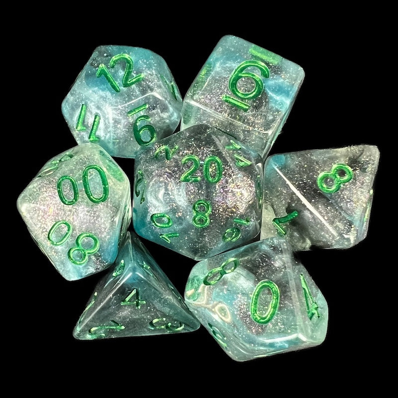 TDSO Luminous Cyberspace 7 Dice Polyset