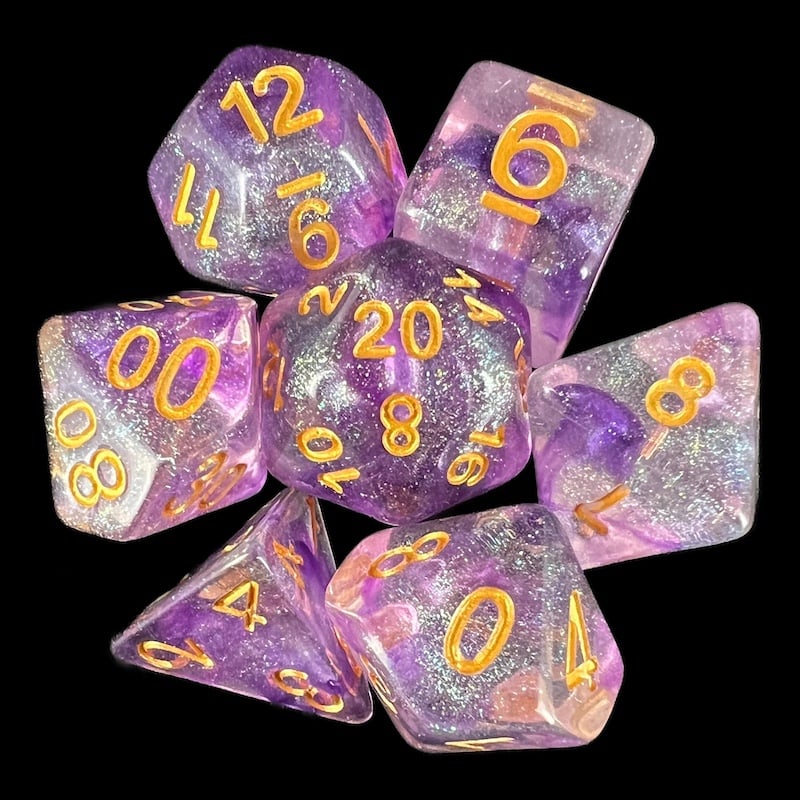 TDSO Luminous Electric Iris 7 Dice Polyset