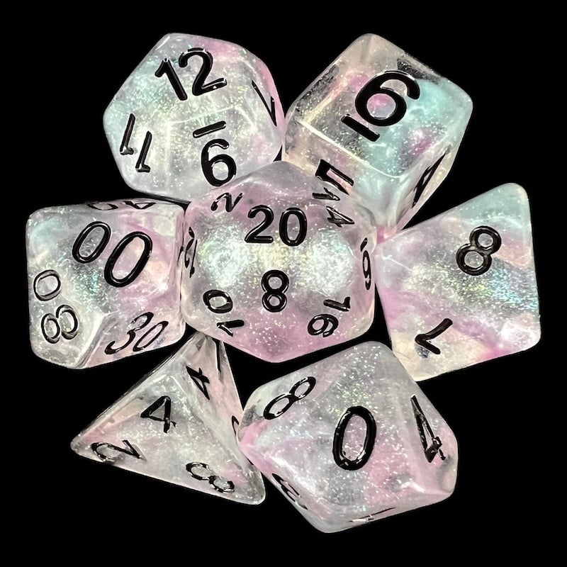 TDSO Luminous Ro Chrome 7 Dice Polyset