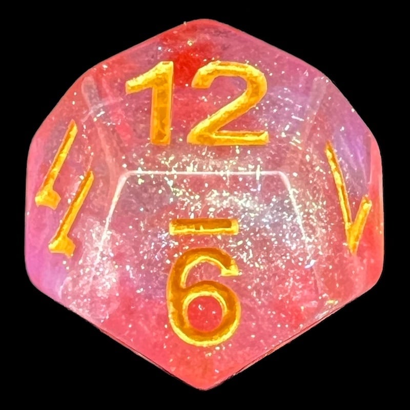 TDSO Luminous Ruby D12 Dice