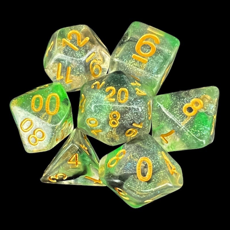TDSO Luminous Venom 7 Dice Polyset