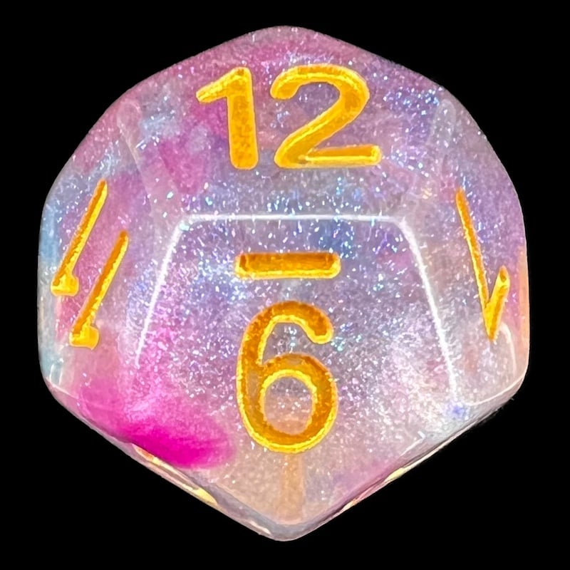 TDSO Luminous Violet Storm D12 Dice