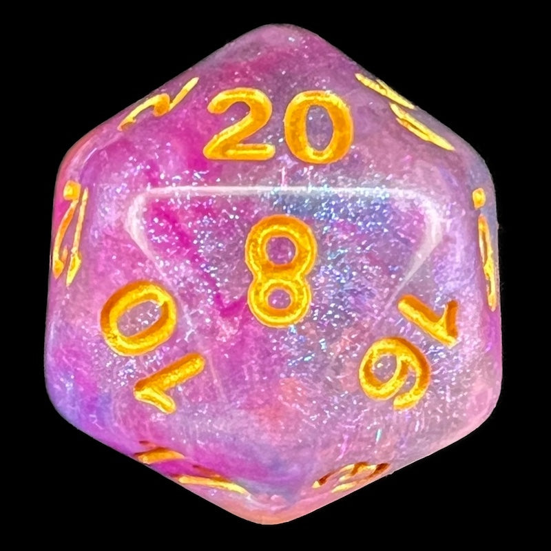 TDSO Luminous Violet Storm D20 Dice