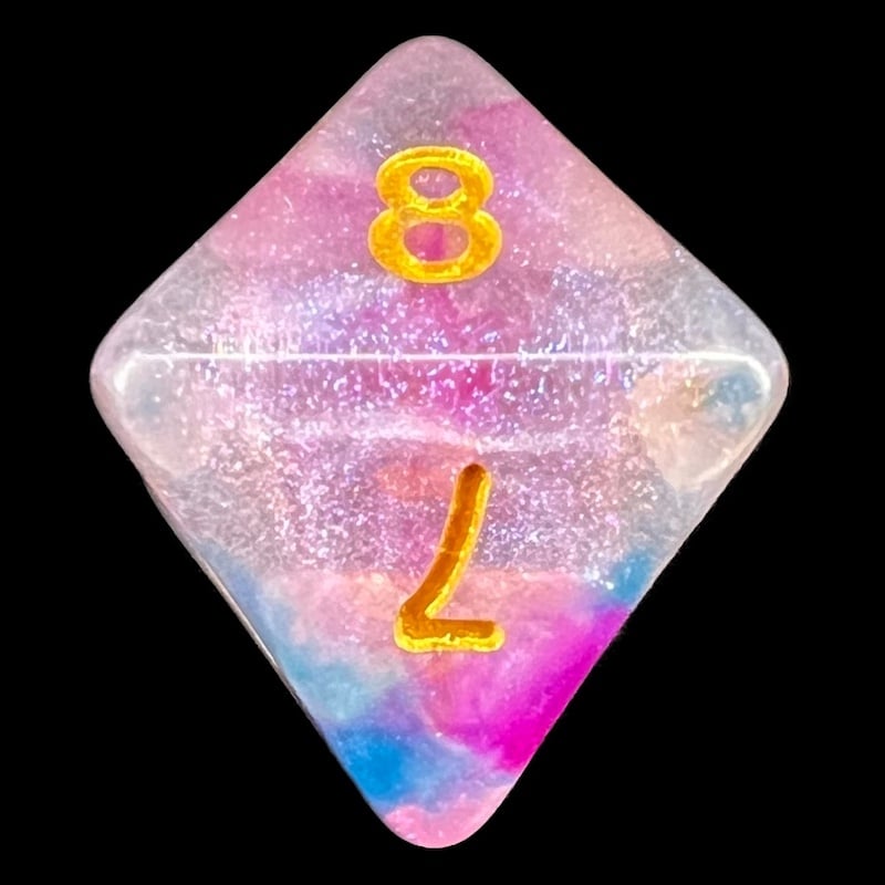 TDSO Luminous Violet Storm D8 Dice