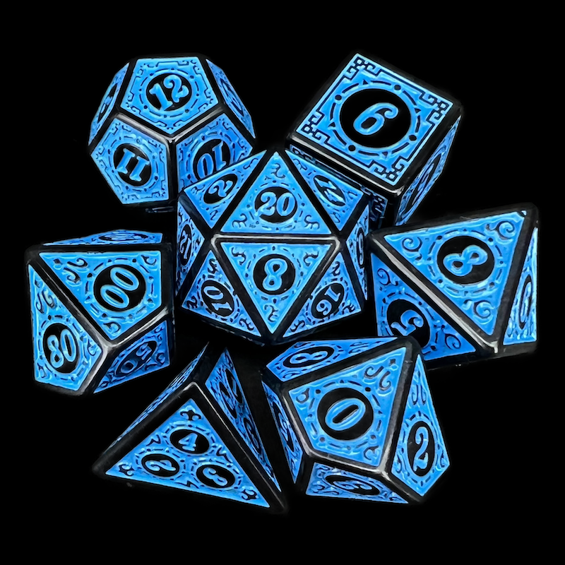 TDSO Magic Burst Black & Blue 7 Dice Polyset