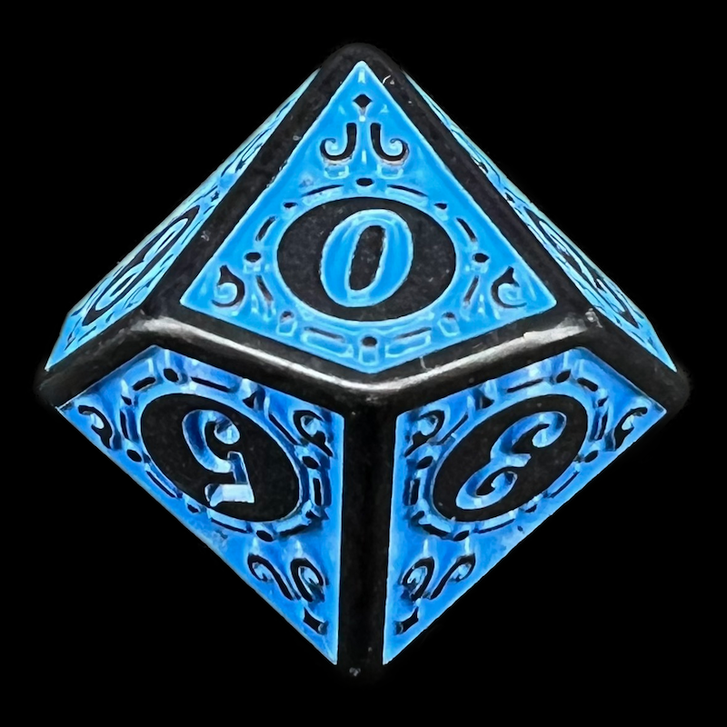 TDSO Magic Burst Black & Blue D10 Dice