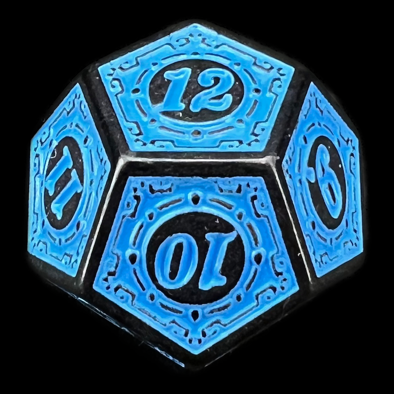 TDSO Magic Burst Black & Blue D12 Dice
