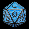TDSO Magic Burst Black & Blue D20 Dice