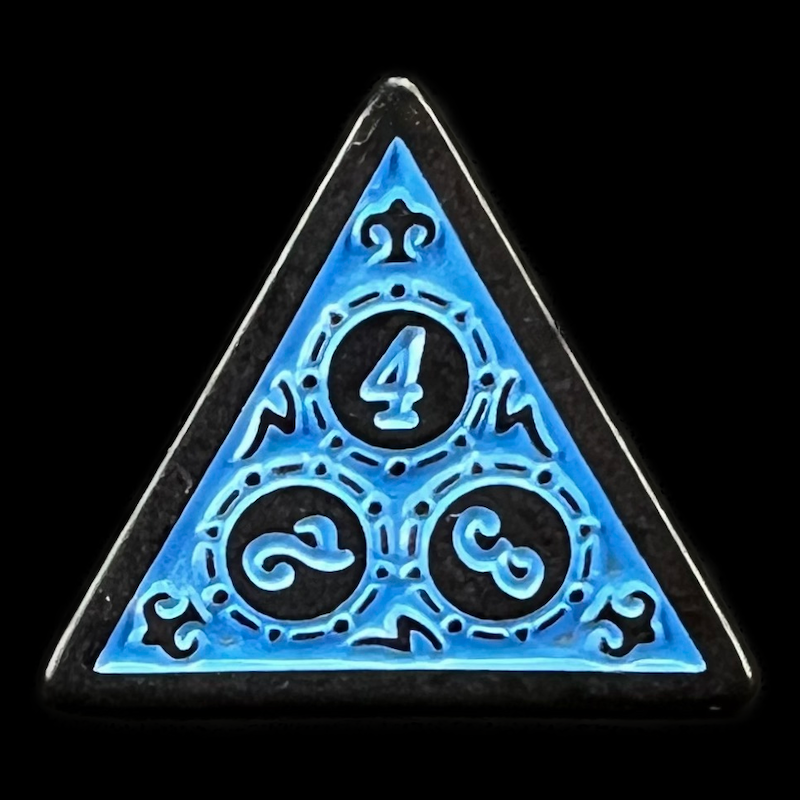 TDSO Magic Burst Black & Blue D4 Dice