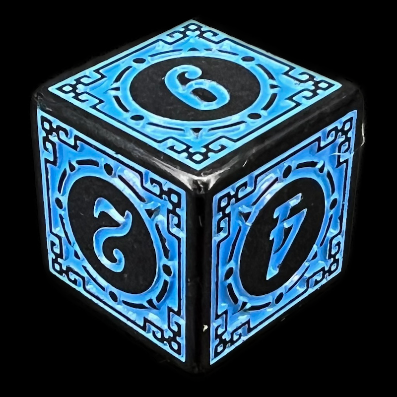 TDSO Magic Burst Black & Blue D6 Dice
