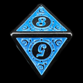 TDSO Magic Burst Black & Blue D8 Dice