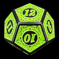 TDSO Magic Burst Black & Green D12 Dice