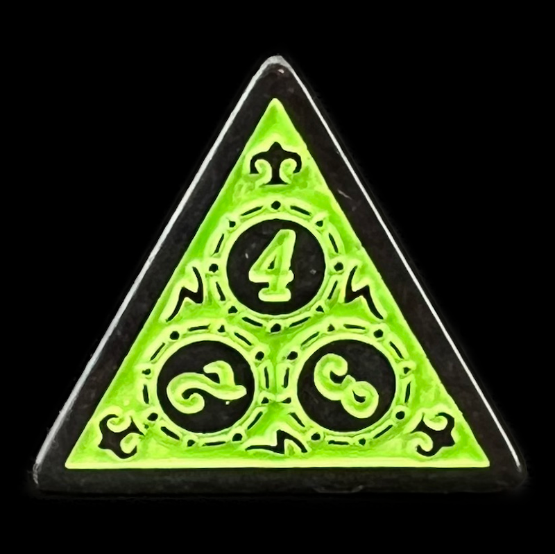 TDSO Magic Burst Black & Green D4 Dice
