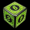 TDSO Magic Burst Black & Green D6 Dice