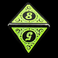 TDSO Magic Burst Black & Green D8 Dice