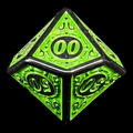 TDSO Magic Burst Black & Green Percentile Dice