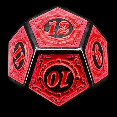 TDSO Magic Burst Black & Red D12 Dice