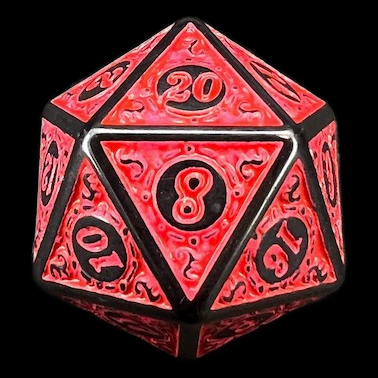 TDSO Magic Burst Black & Red D20 Dice