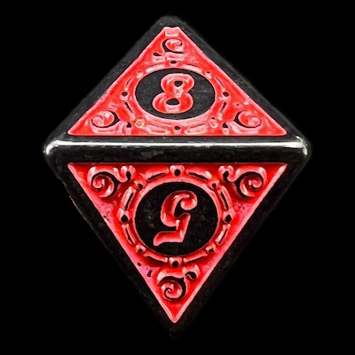 TDSO Magic Burst Black & Red D8 Dice