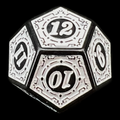 TDSO Magic Burst Black & White D12 Dice