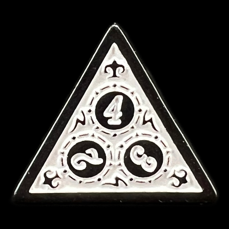 TDSO Magic Burst Black & White D4 Dice