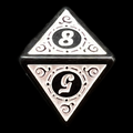 TDSO Magic Burst Black & White D8 Dice