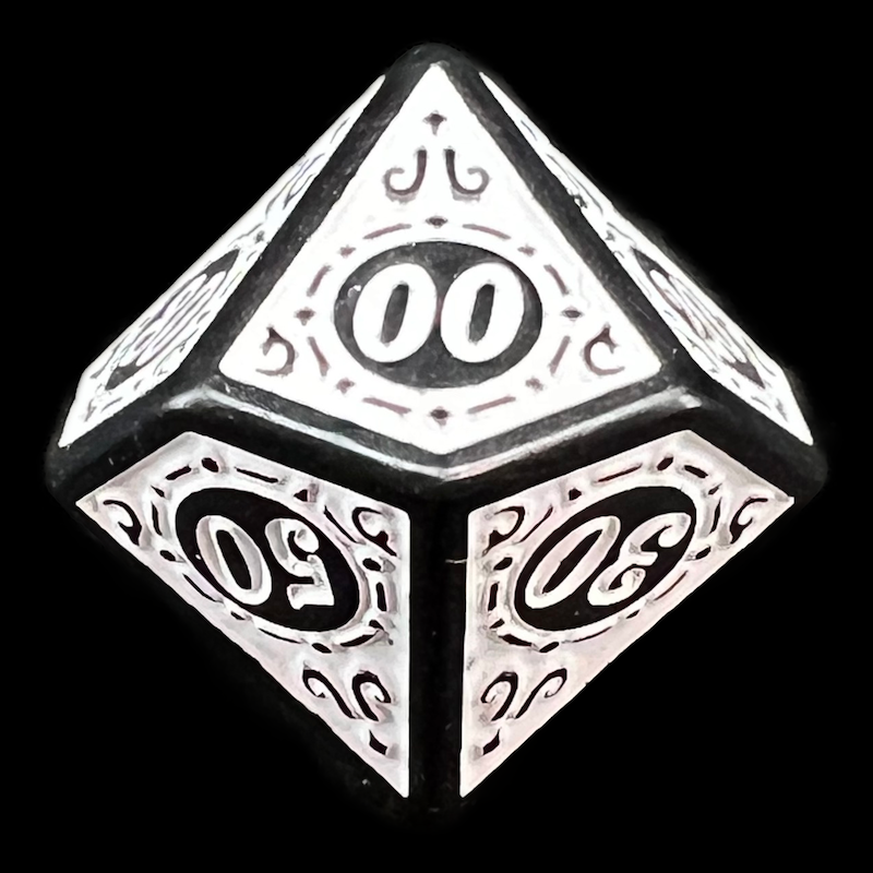 TDSO Magic Burst Black & White Percentile Dice