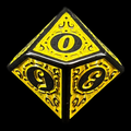 TDSO Magic Burst Black & Yellow D10 Dice