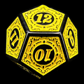 TDSO Magic Burst Black & Yellow D12 Dice