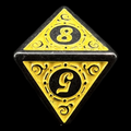 TDSO Magic Burst Black & Yellow D8 Dice